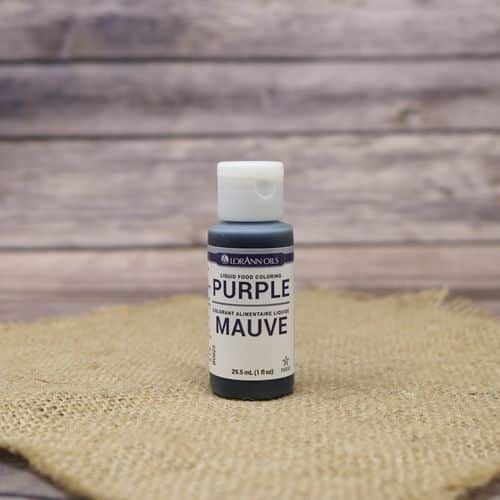 Small bottle of purple liquid food coloring