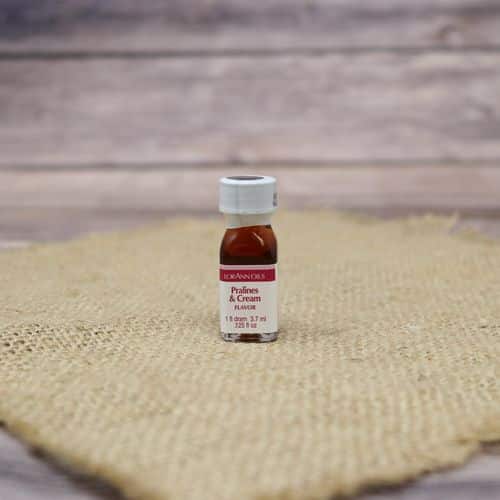 Small bottle of Pralines & Cream flavoring oil