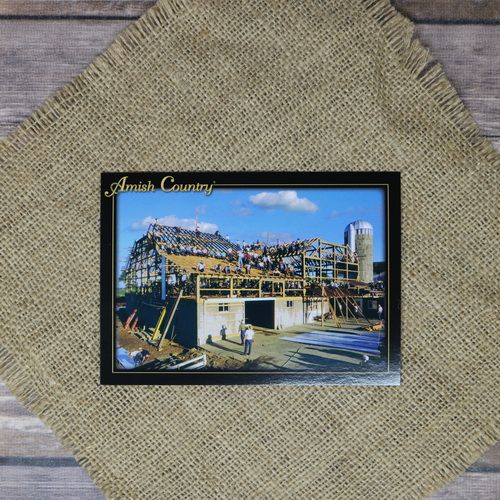 Barn Raising Postcard