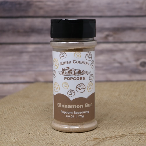 Small clear seasoning bottle with a brown label