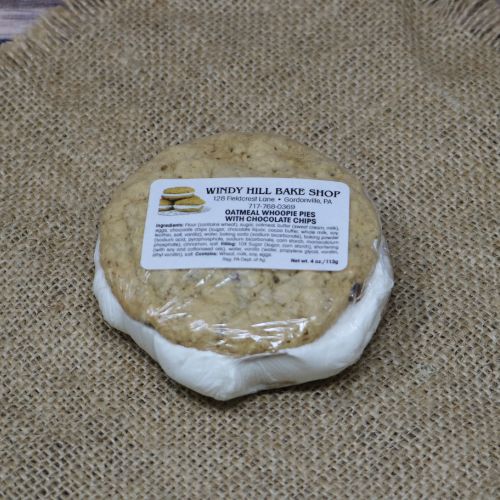 Individually wrapped Oatmeal w/Chocolate Chips Whoopie Pie