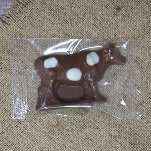 Chocolate Cow in a clear plastic wrapper