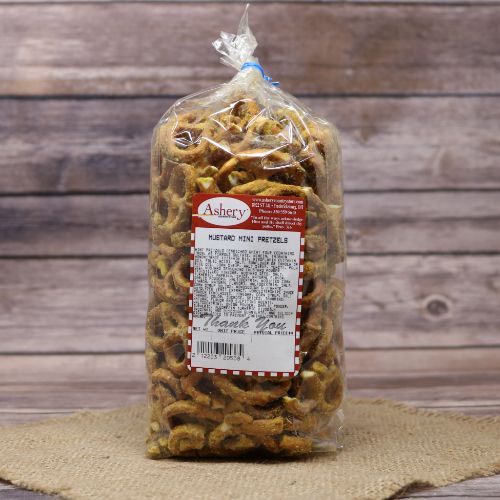 Bag of Mustard flavored Mini Pretzels